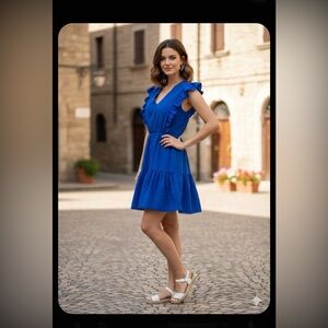 Adrianna Papell Royal Blue Ruffle dress 👗